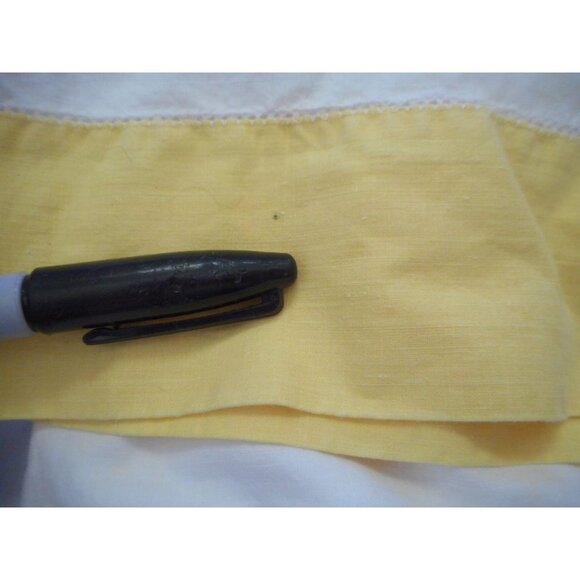 Vintage Yellow White embroidered HERS standard pillowcase - Estate Find #1 - Picture 4 of 5